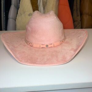 NWT Baby Pink Suede Cowgirl Hat